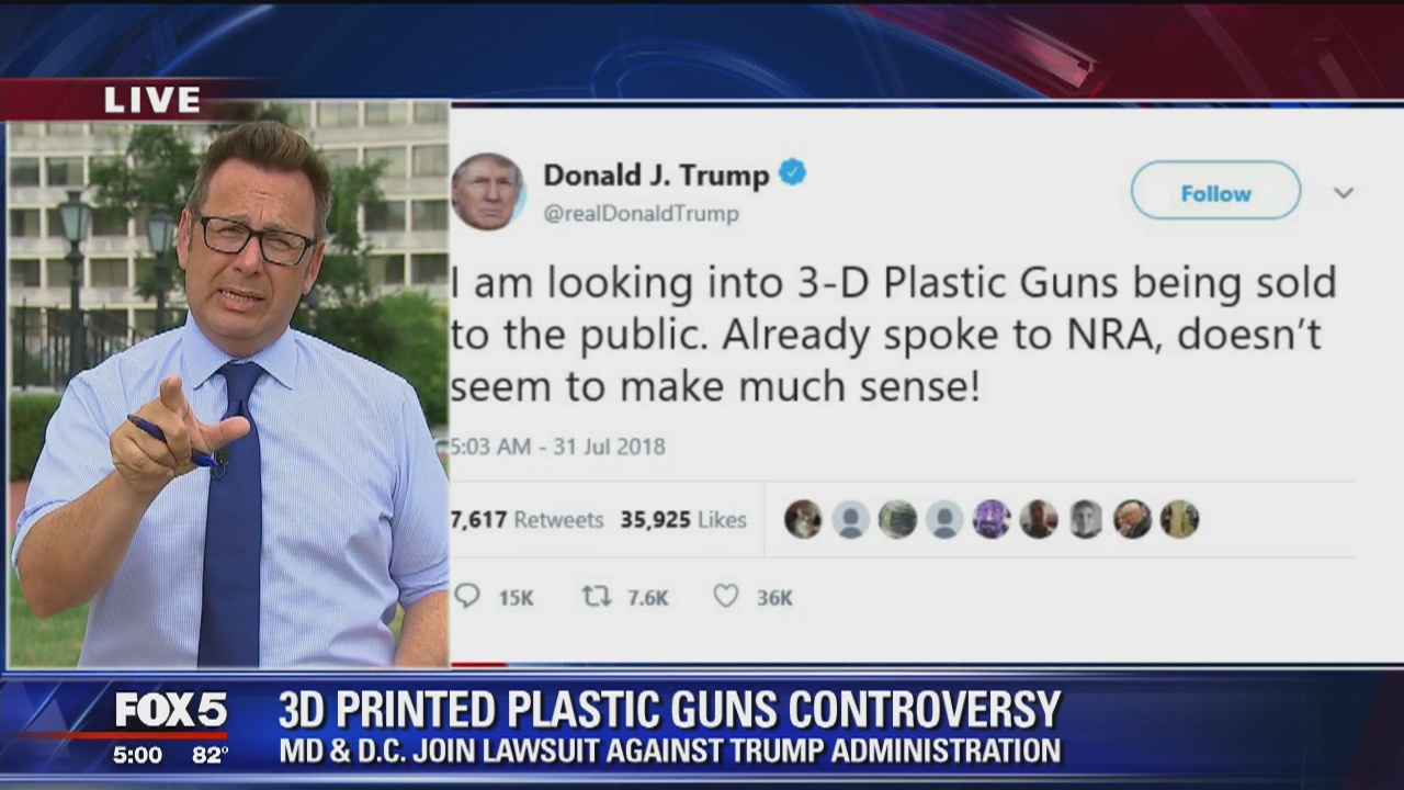 President Trump says he's looking into 3D guns issue