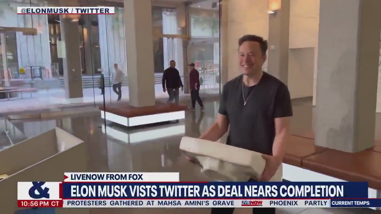 'Let that sink in' Elon Musk visits Twitter as deal nears completion | LiveNOW from FOX