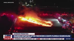 Injuries reported after fireworks ignite fire at Florida warehouse