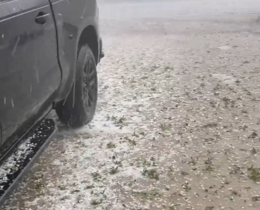 Watch: Hail covers driveway in Lake County