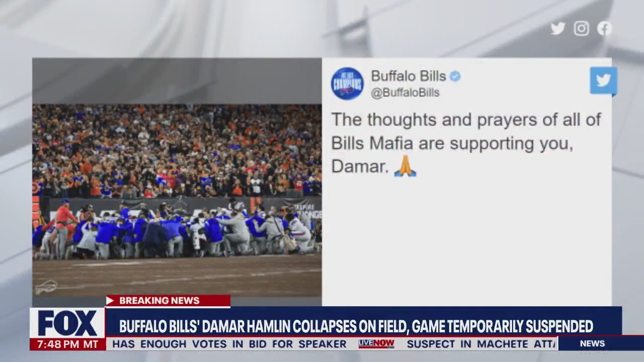 Buffalo Bills Damar Hamlin collapes during Monday game