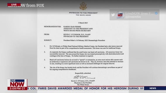 President Biden had cancerous skin lesion removed from chest, White House says | LiveNOW from FOX