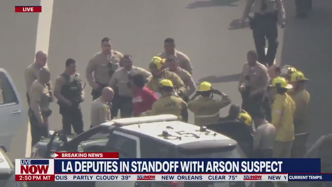 Los Angeles standoff suspect doused sheriff station with propane before pursuit, police say