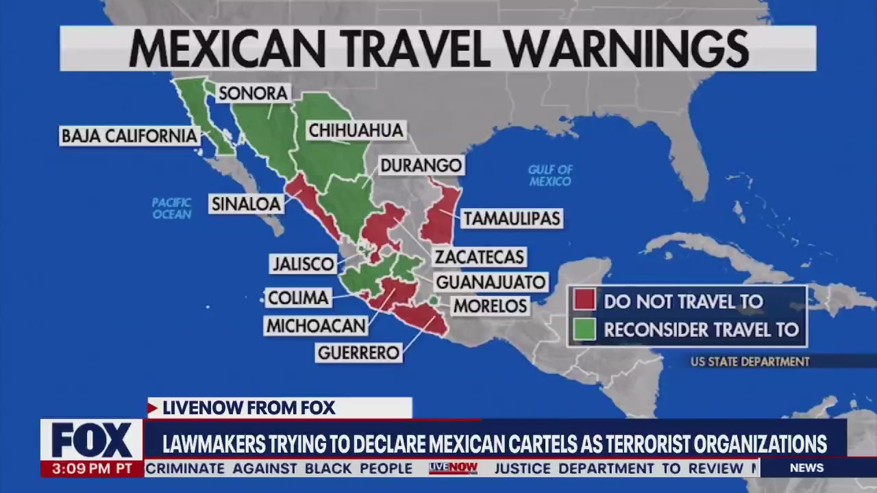 Official Mexico travel warnings: US lawmakers want to crack down on cartels