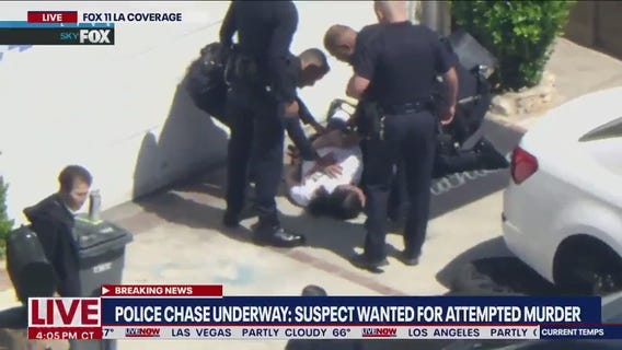 Crazy LA police chase suspect arrested after switching cars, bailing on foot | LiveNOW from FOX
