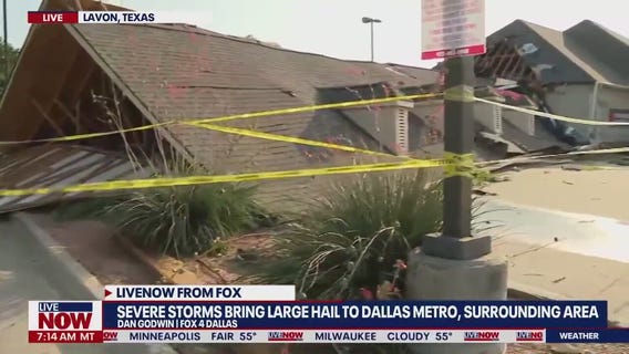 Bank collapses after severe storm rolls through North Texas
