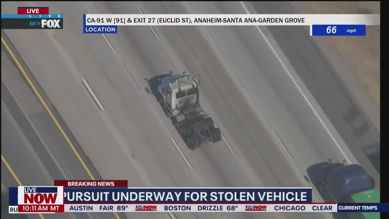 Stolen big rig chase near LA