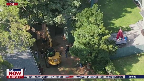 Excavator digging at Gilgo Beach murder suspect's house