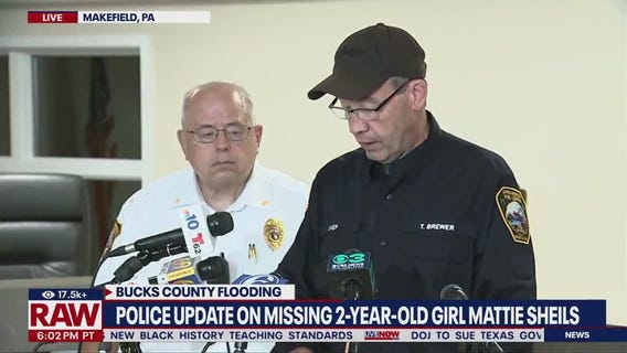 Bucks County flooding: Police believe body found is 2-year-old Mattie Shiels