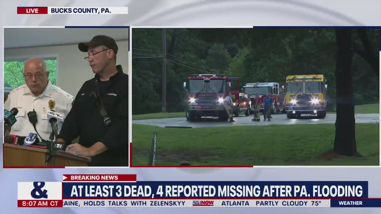 Deadly flooding: 3 dead, 4 missing in Pa.