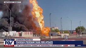 Explosions seen as large fire burns at Phoenix propane business