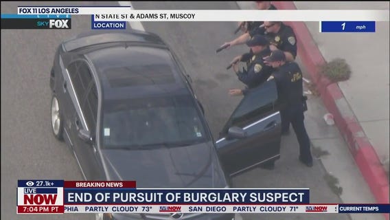 Police chase ends with PIT maneuver, guns drawn