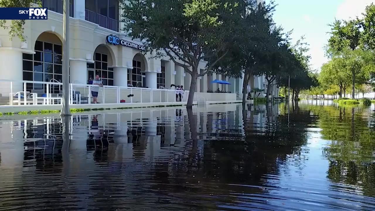 SKYFOX Drone surveys flooding in Sanford from rising Lake Monroe