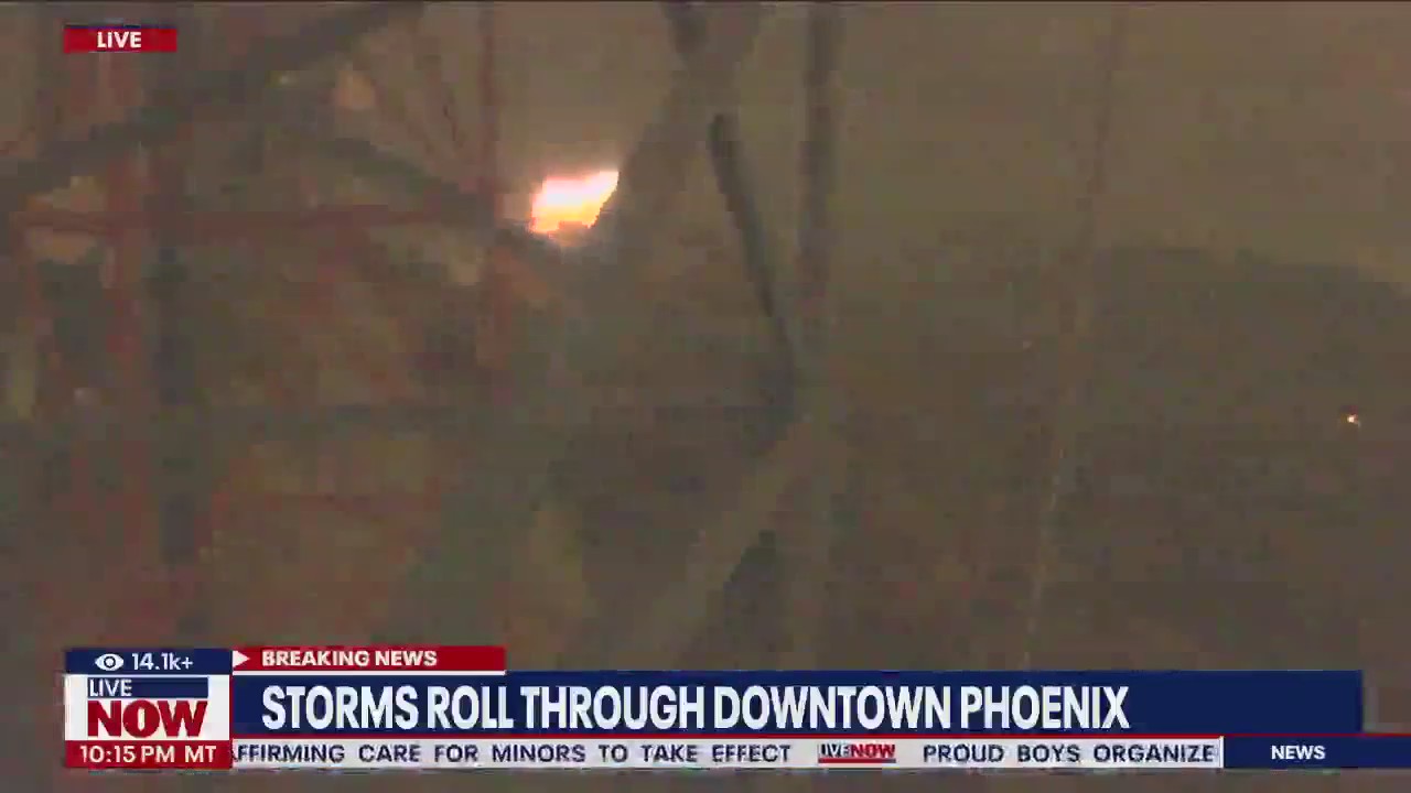 Phoenix monsoon: Lightning strike caught on cam