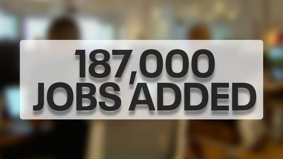 187K jobs added, unemployment at 3.8%