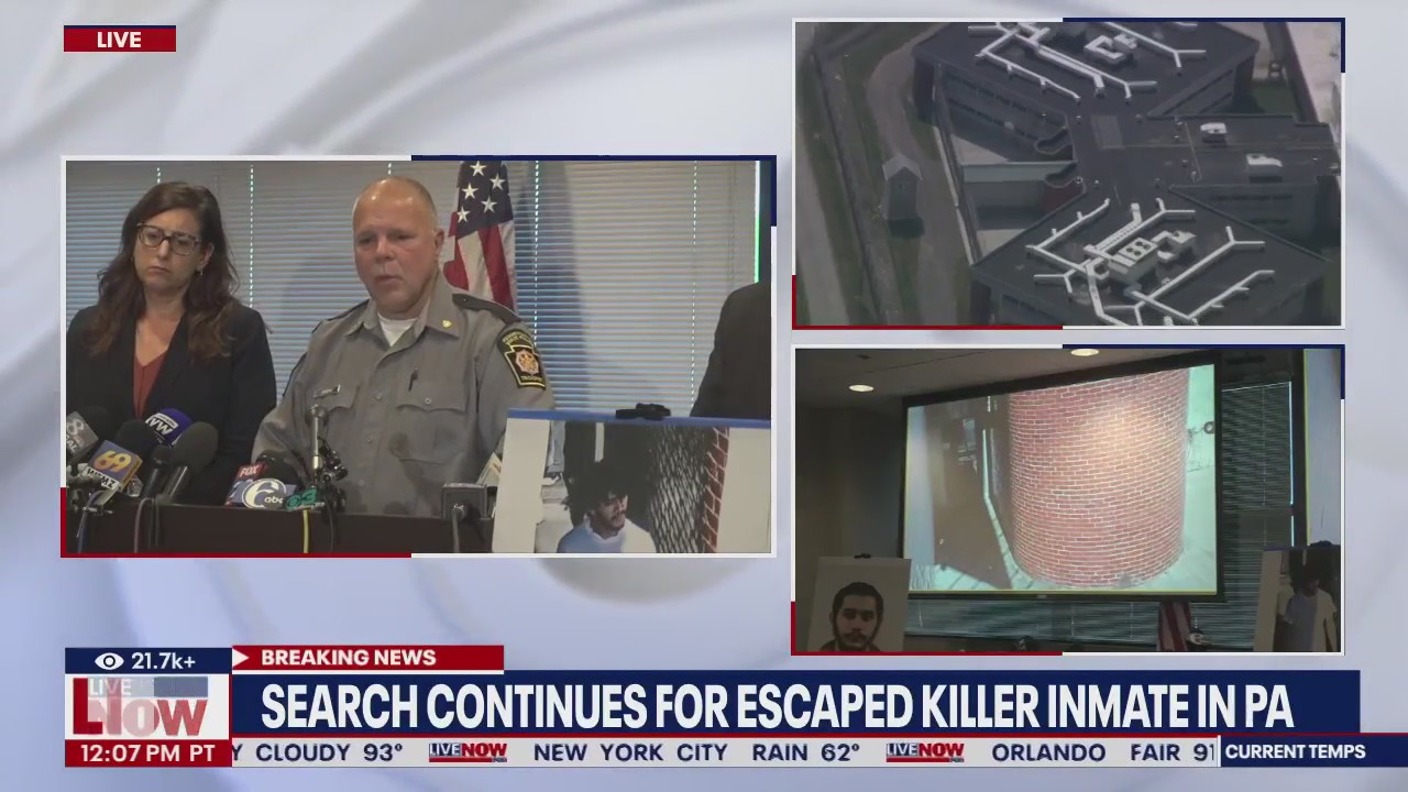 Search area expands for escaped inmate in PA | LiveNOW from FOX