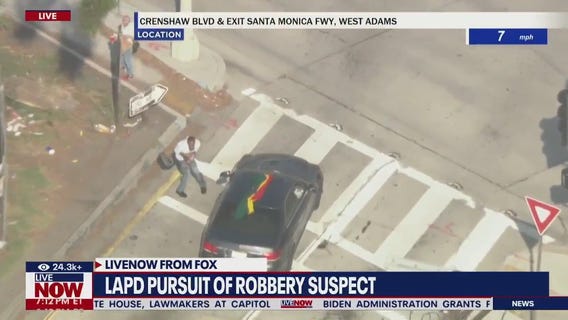 Robbery suspect leads police on chase in LA