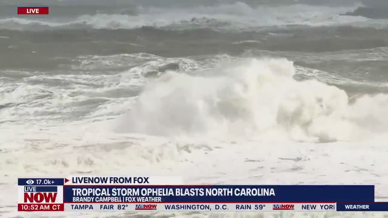 Ophelia makes landfall, lashing mid-Atlantic