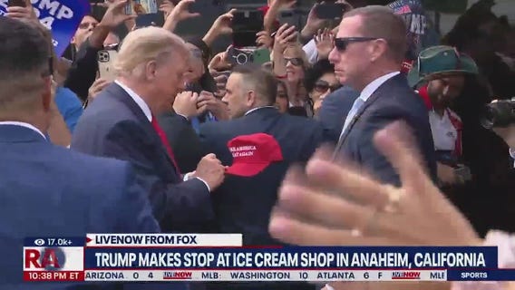 Trump stops by ice cream shop in California