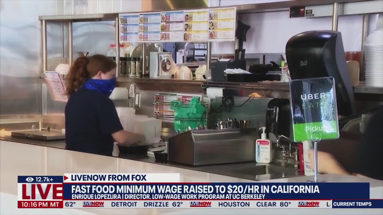 CA raises wage for fast-food workers to $20/hour