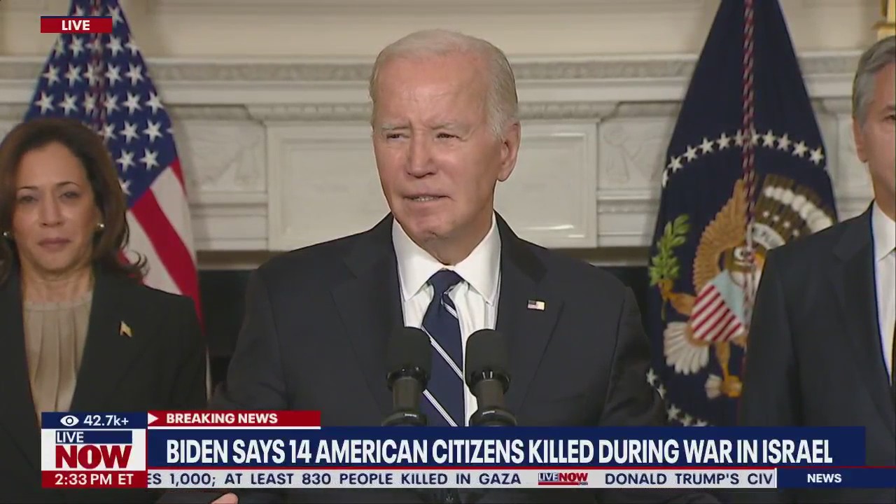Hamas attack leaves 14 Americans dead, Biden says
