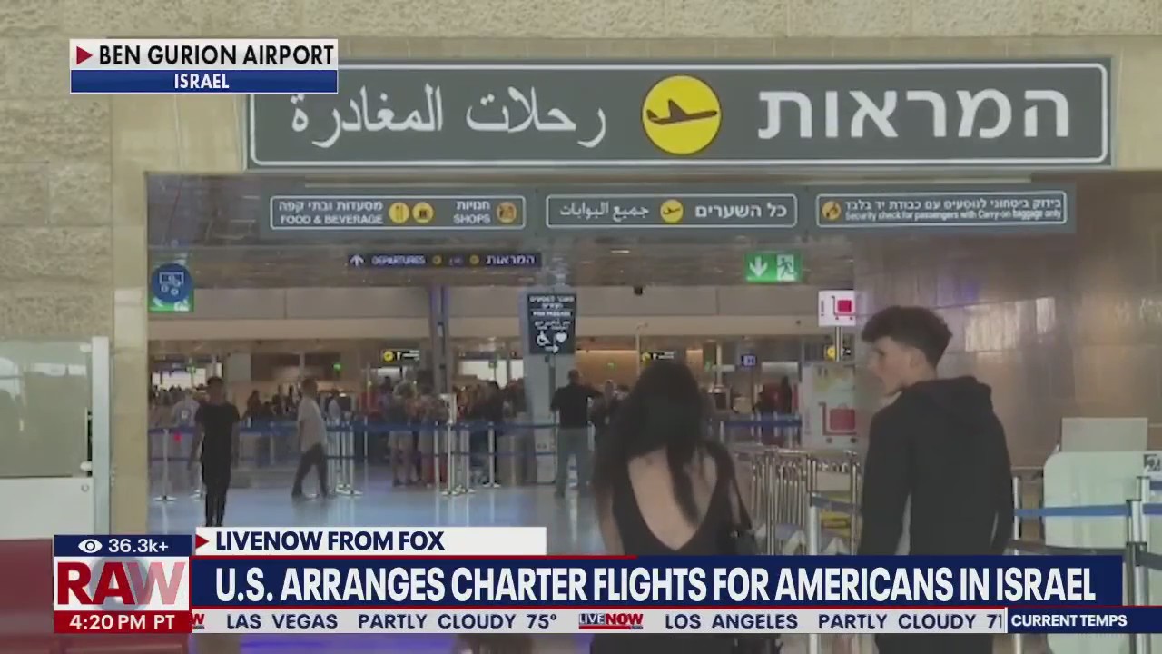 U.S. arranges for charter flights from Israel