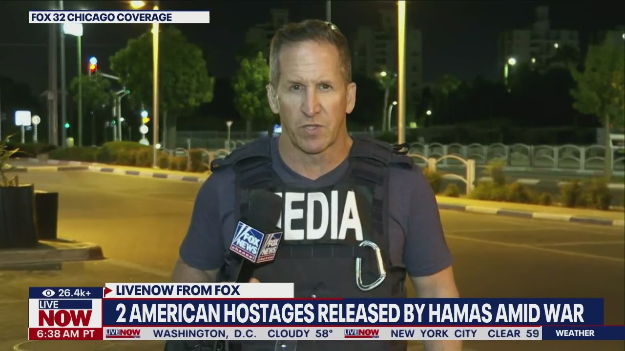 Hamas missile flies over reporters head