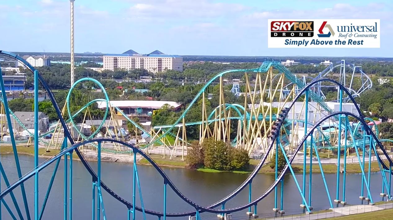 SKYFOX Drone Zone: Mako roller coaster at SeaWorld Orlando