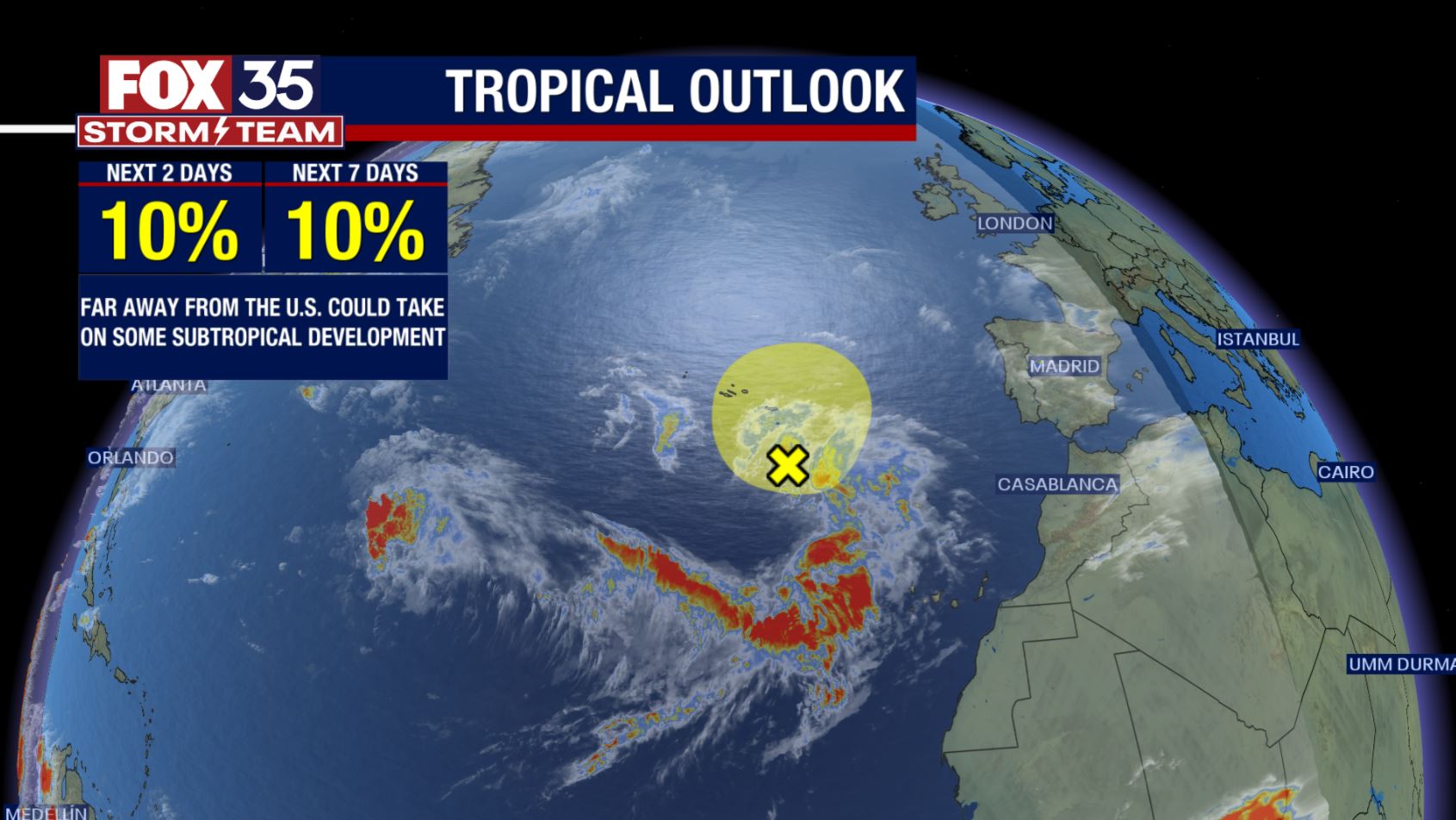 New disturbance forms in the Atlantic Ocean