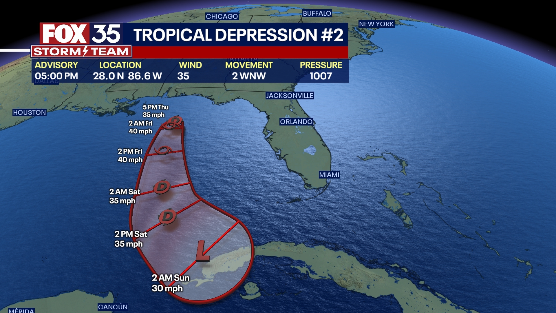Tropical Depression forms in the Gulf