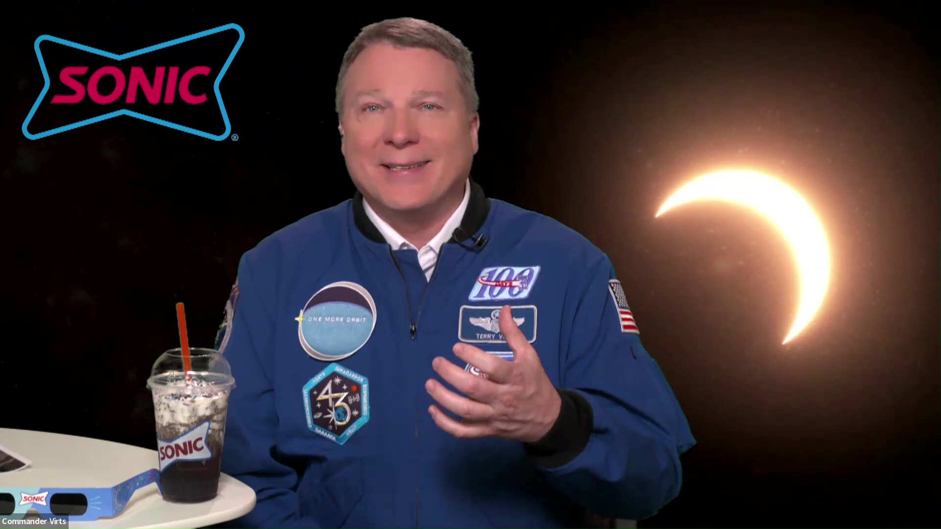 Astronaut's perspective on the solar eclipse