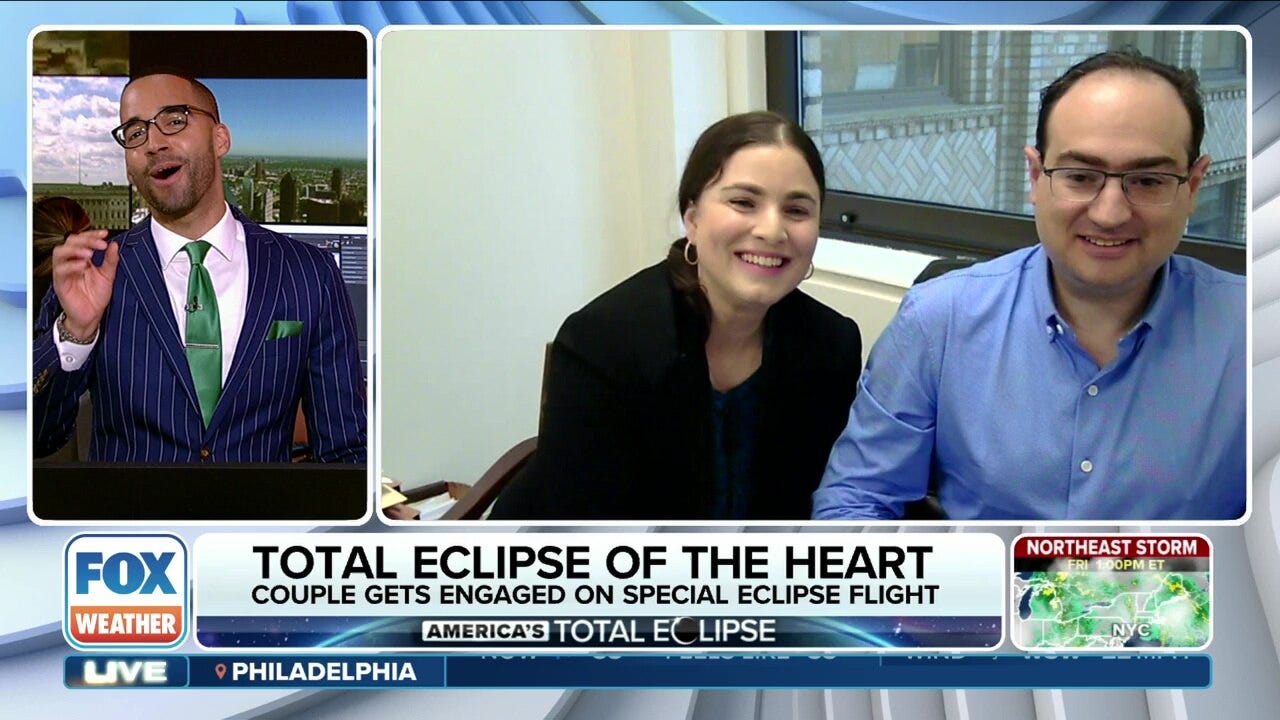 Couple gets engaged on special solar eclipse flight