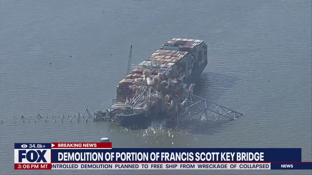 Demolition of Key Bridge carried out