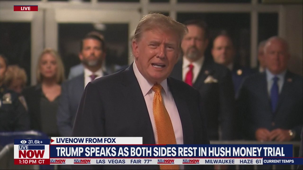 Trump speaks as both sides rest in hush money trial | LiveNOW from FOX