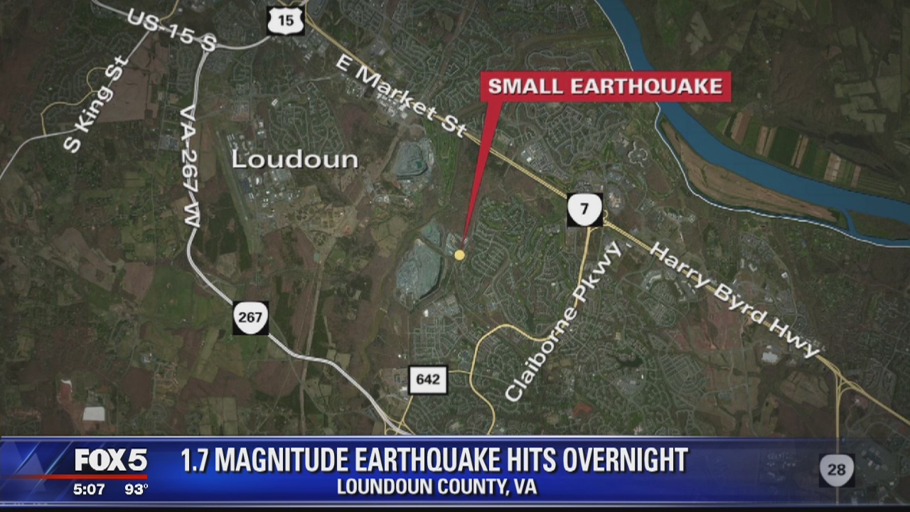 1.7-magnitude earthquake hits in Loudoun County