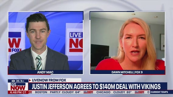 NFL's Jefferson agrees to $140M deal with Vikings