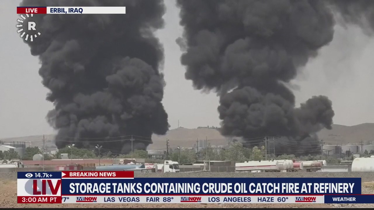 Oil refinery goes up in flames in Iraq