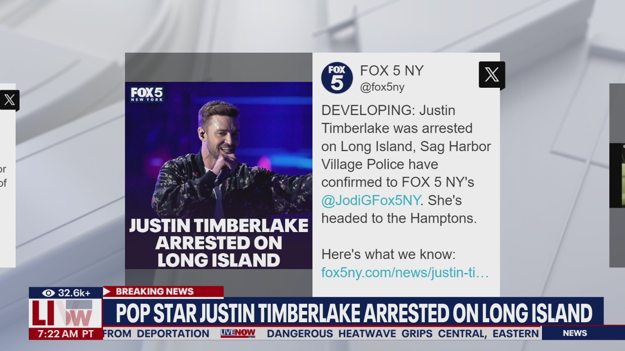 Justin Timberlake arrested in Long Island for DWI