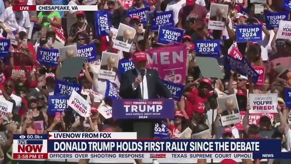 Trump holds first rally since debate