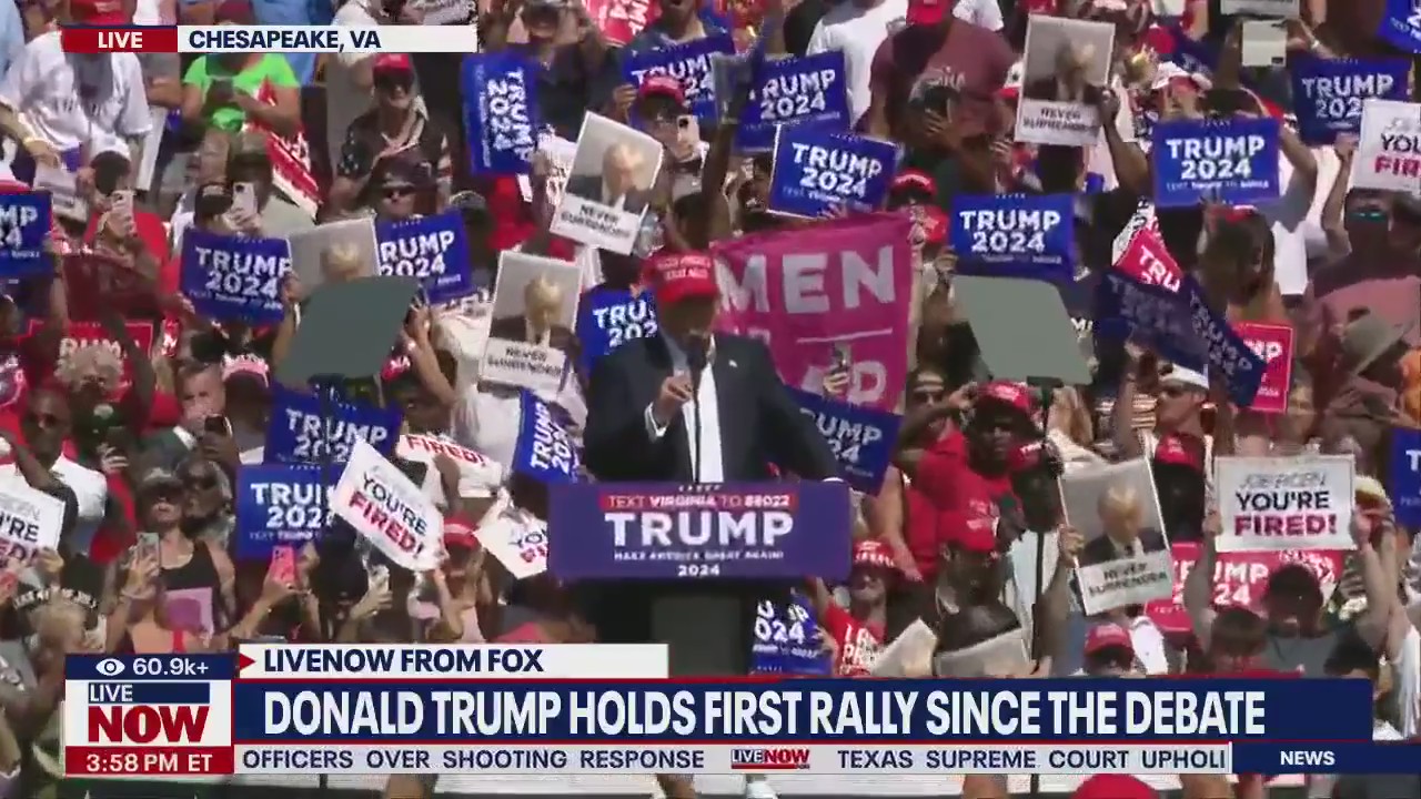 Trump holds first rally since debate