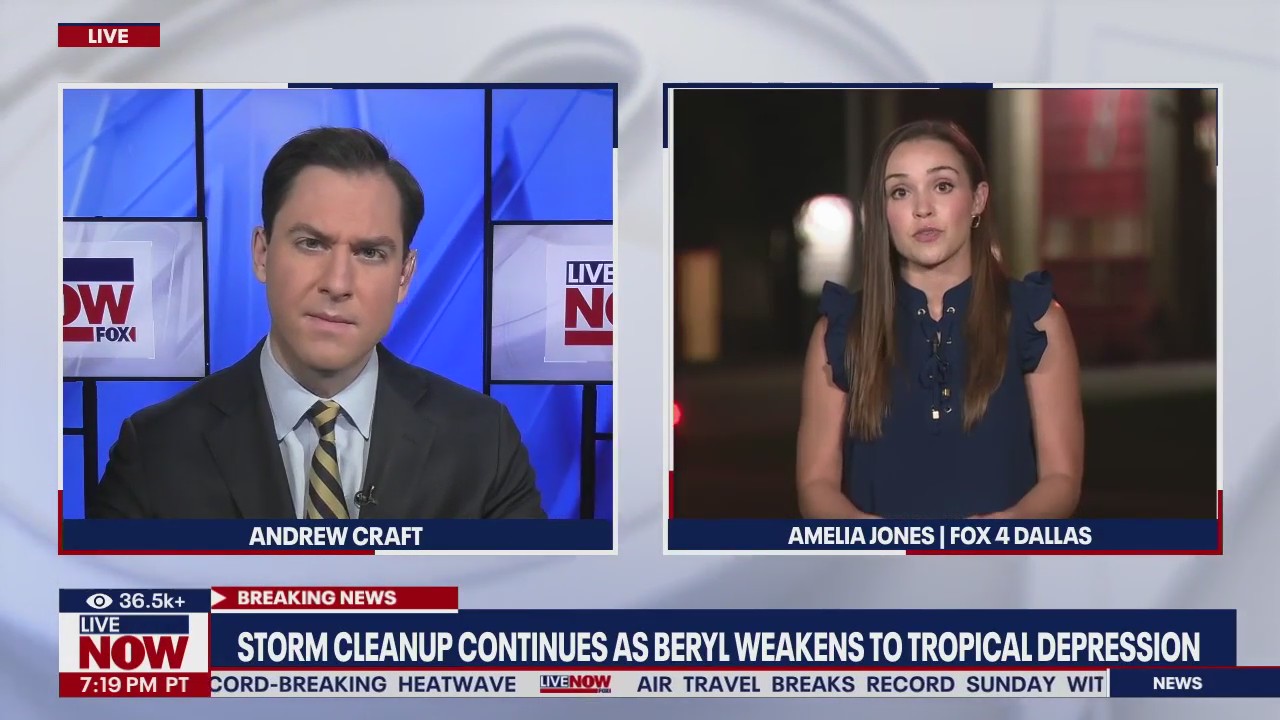 Cleanup continues in Texas as Beryl weakens