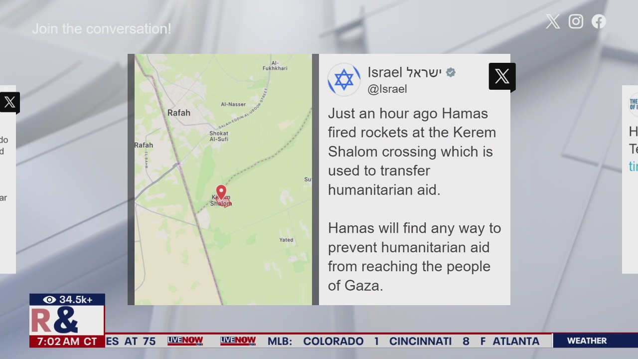 Hamas fires rockets at humanitarian aid crossing
