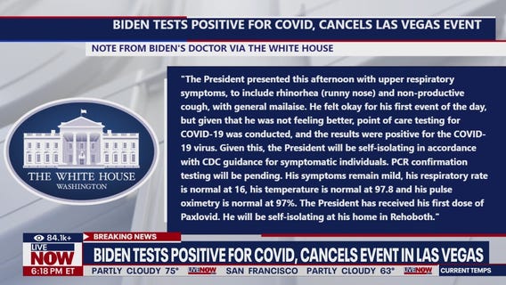 Biden tests positive for COVID, cancels event
