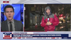 Tropical Storm Debby moves through southeastern US
