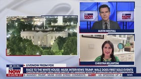 Musk interviews Trump, Walz campaigns solo