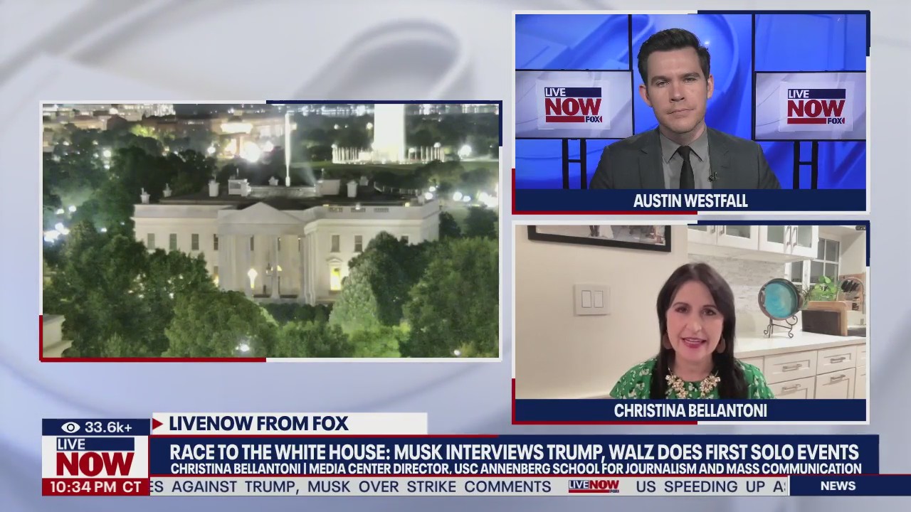 Musk interviews Trump, Walz campaigns solo