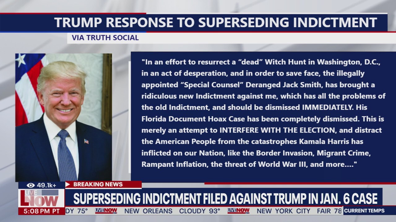 Trump responds to new indictment in Jan. 6 case