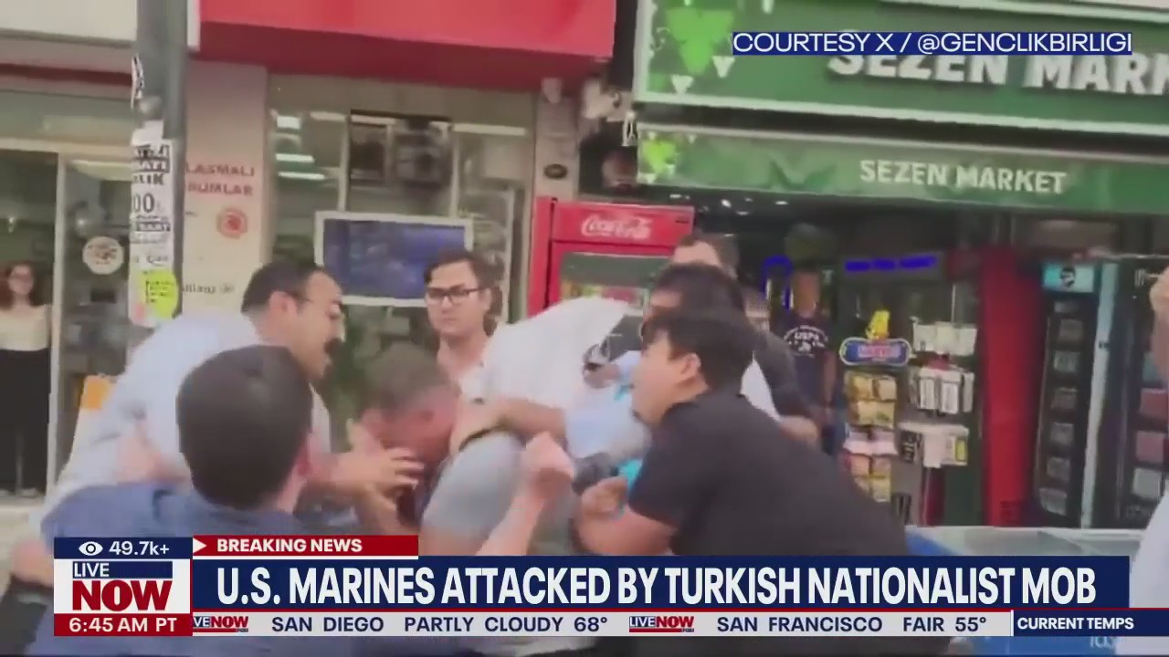US Marines attacked by Turkish nationalist mob