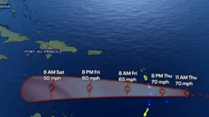 Tropical Storm Bret 'may fall apart'