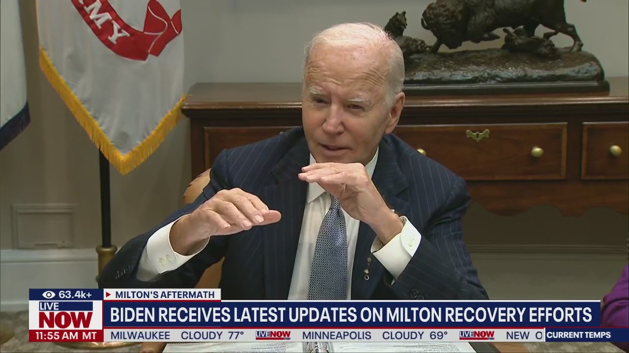 Biden receives updates on Milton recovery efforts